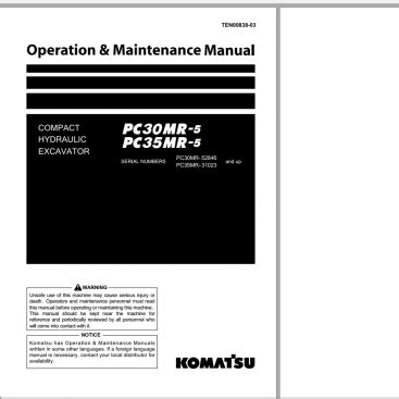 komatsu pc 30 5 mini excavator|komatsu pc35mr 5 manual.